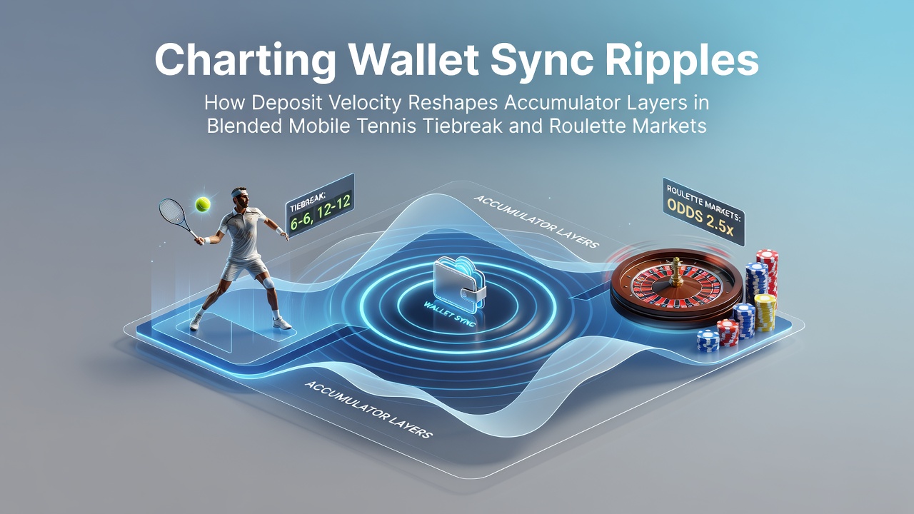 Mobile Schnittstelle zeigt synchronisierte Wallet-Daten während eines Tennis-Tiebreaks und Roulette-Sessions