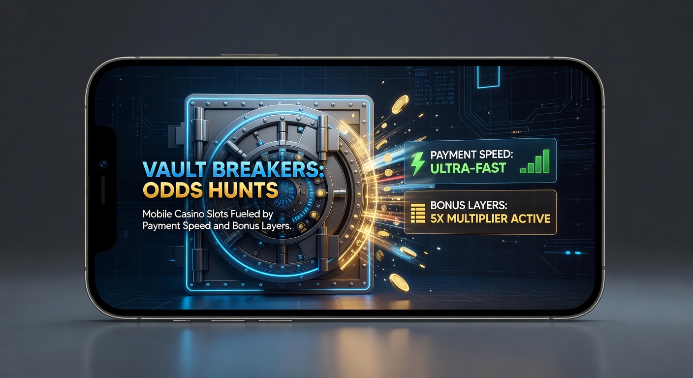 Detaillierte Grafik eines Slot-Tresors, der durch Bonus-Layer und schnelle Zahlungsblitze aufgebrochen wird, mit explodierenden Quoten